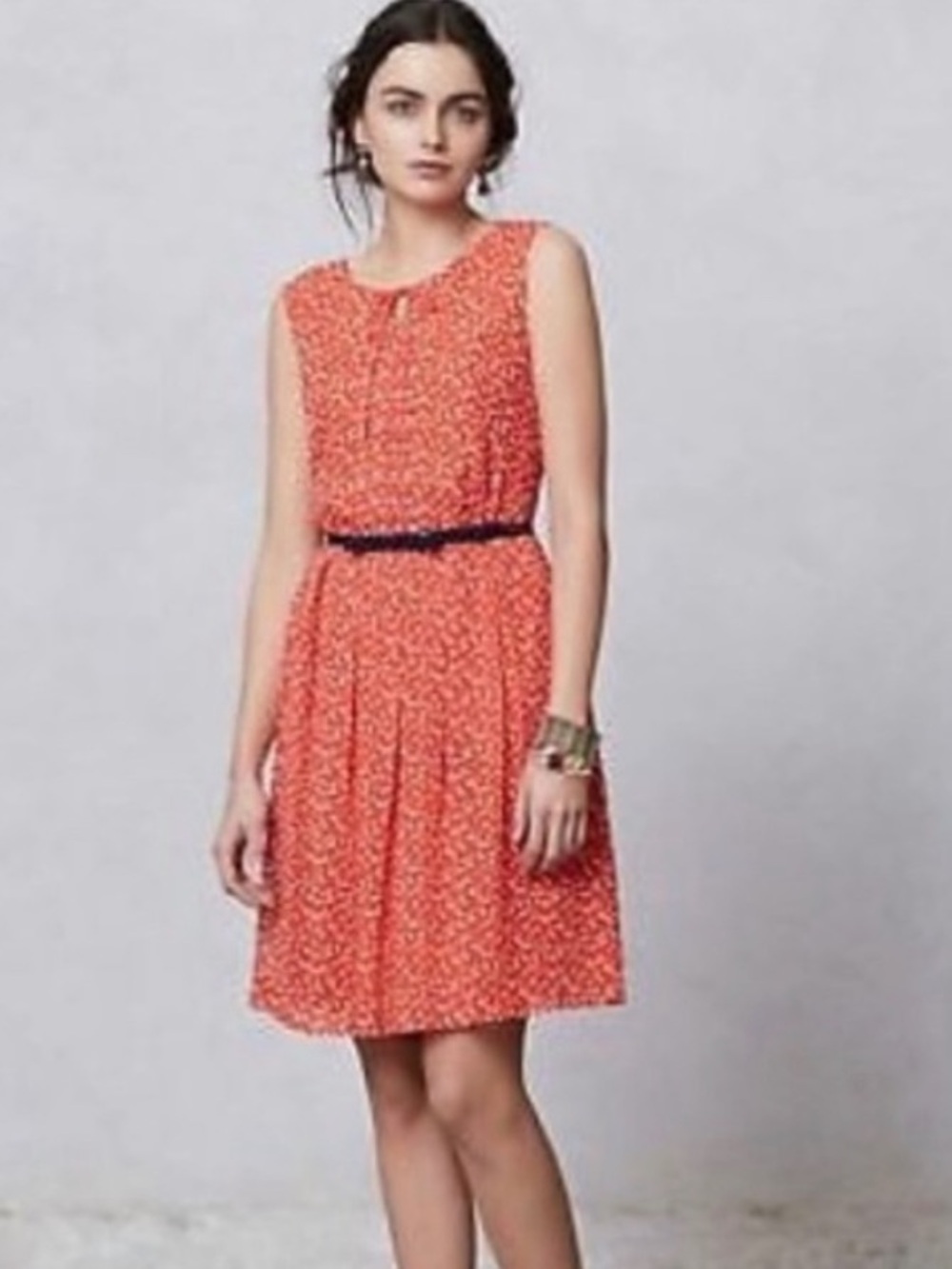 Hi There By Karen Walker Red White Polka Dot Sleeveless Dress Vintage Style Chic